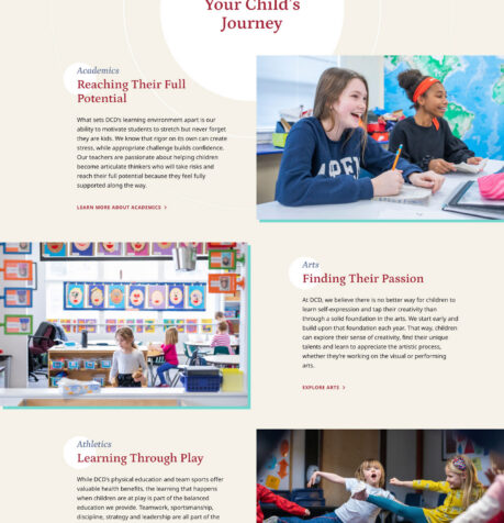 Dedham Country Day School website – your child's journey
