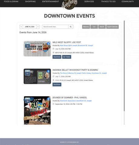 Downtown St. Joseph, Missouri website – events section