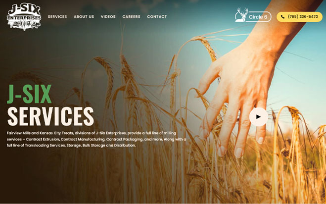 J-Six Enterprises website homepage (desktop view)